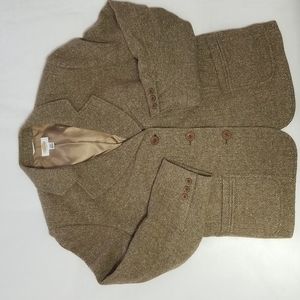 Talbots tan herringbone wool blazer